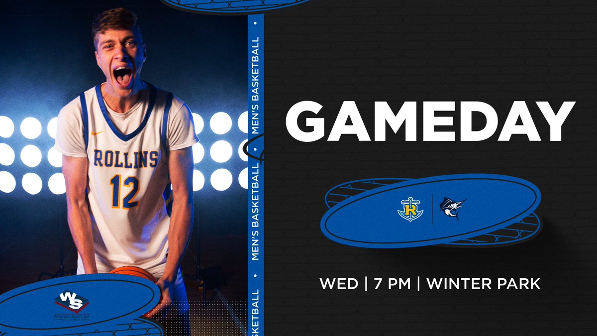🏀Men's Basketball
🆚Palm Beach Atlantic 
📍Winter Park, Fla. 
🕖7:00 PM
📺sunshinestateconference.tv/rollins
📊TarsStats.com
⚓️#TARnation