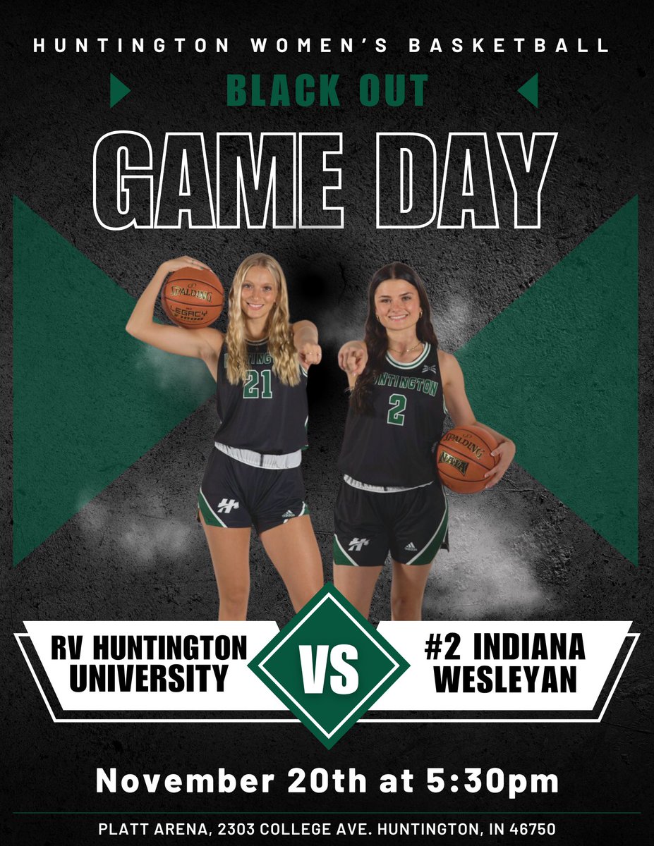 Game day vs #2 Indiana Wesleyan 🌲🪓🏀

Theme: BLACK OUT ⚫️⬛️ (FREE “black out” t-shirts will be passed out. First come first serve)