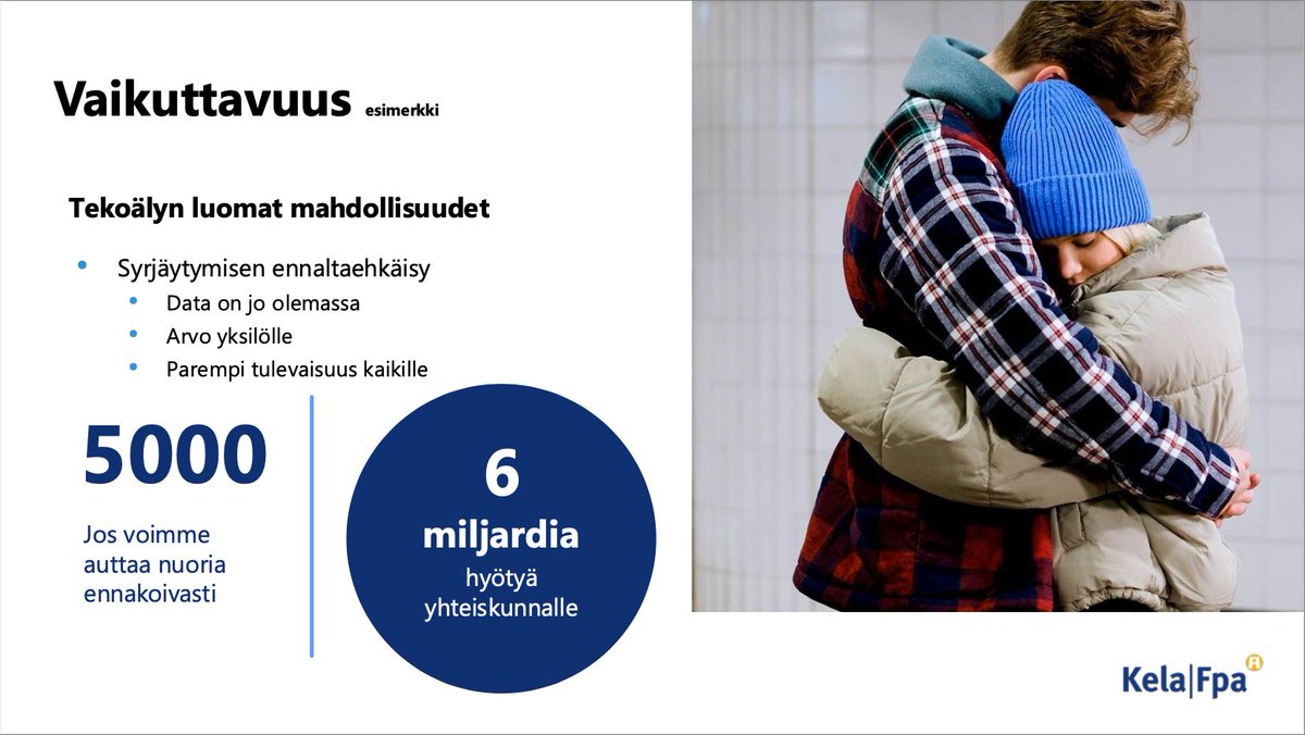 Best #ai use case today in the #CxOdata conference was by <a href="/JJP_83/">Janne Pulkkinen</a> from Kela - using machine learning to predict exclusion of young people. Let’s use ai for good 😊 
#tekoäly