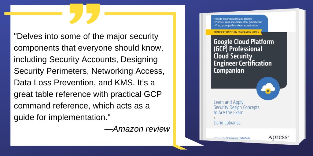 Apress's tweet image. Want to ace your #cloudsecurity exam? @dariosayz covers every objective with real-life examples &amp;amp; a learn-by-coding approach. Master #GCPsecurity with in-depth coverage of #IAM, network segmentation &amp;amp; data protection. #DevOps #SecOps #CloudSecurity

🔗 shorturl.at/ubKod