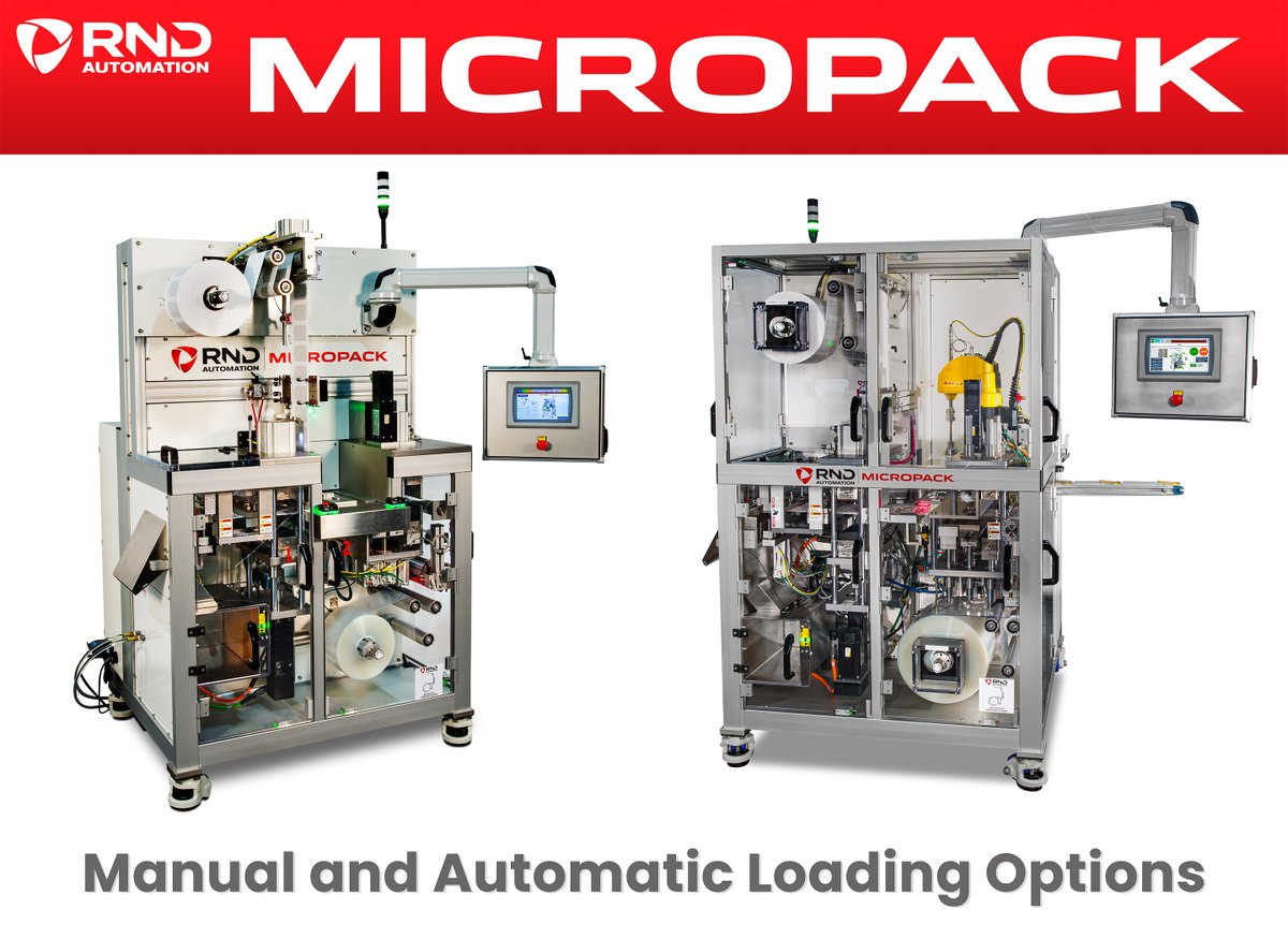 RNDAutomation's tweet photo. RND Automation’s MicroPack is an ultra-compact Horizontal Form, Fill, and Seal thermoforming machine. It is designed for medical cleanrooms and laboratories and offers two versatile versions: manual and automatic loading.

#MicroPack #CleanroomEfficiency #HFFS #Packaging https://t.co/7T4DaP684D