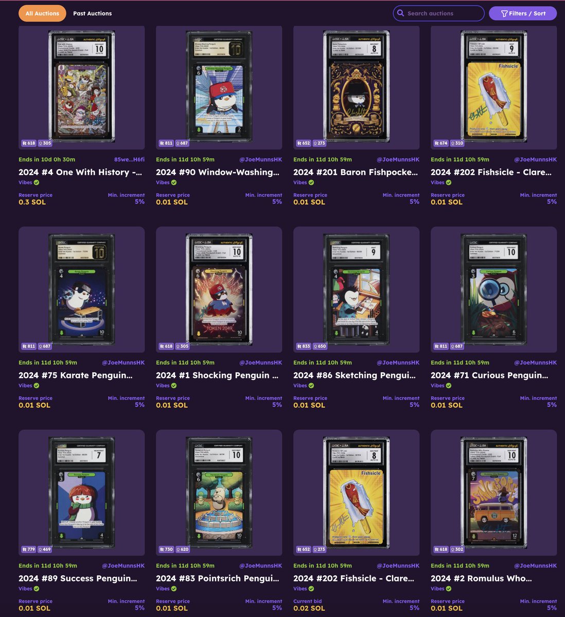 We hear there is some WL alpha for owning tokenised Pudgy Trading Cards 👀

These have just gone up for auction on Famous Fox Federation 🐧

The majority of these are signed by the amazing artist, <a href="/cluuuuuuur/">clur</a> 🖊️

🔗 rafffle.famousfoxes.com/cc/auctions
