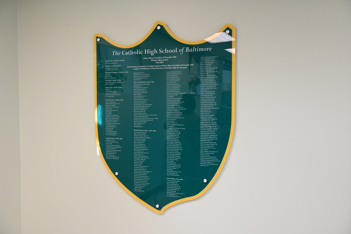 Yesterday, November 19, Catholic High concluded the Sr. Arnoldine O'Connell, OSF Historic Kitchen Restoration Project with the naming and unveiling of the newly refurbished Center for the Culinary Arts! Catholic High raised a total of $326,000 in a multi-year campaign!