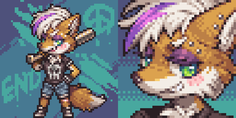 leo_volcano's tweet photo. Lucky supporters from patreon in May is patreon user Rrosho White ~~
This time he wanted a female version of the previous foxy male police officer, so I designed a street punk girl so he could arrest himself.
I think I draw a little better without reference pictures XD https://t.co/ngJPbGdK8z