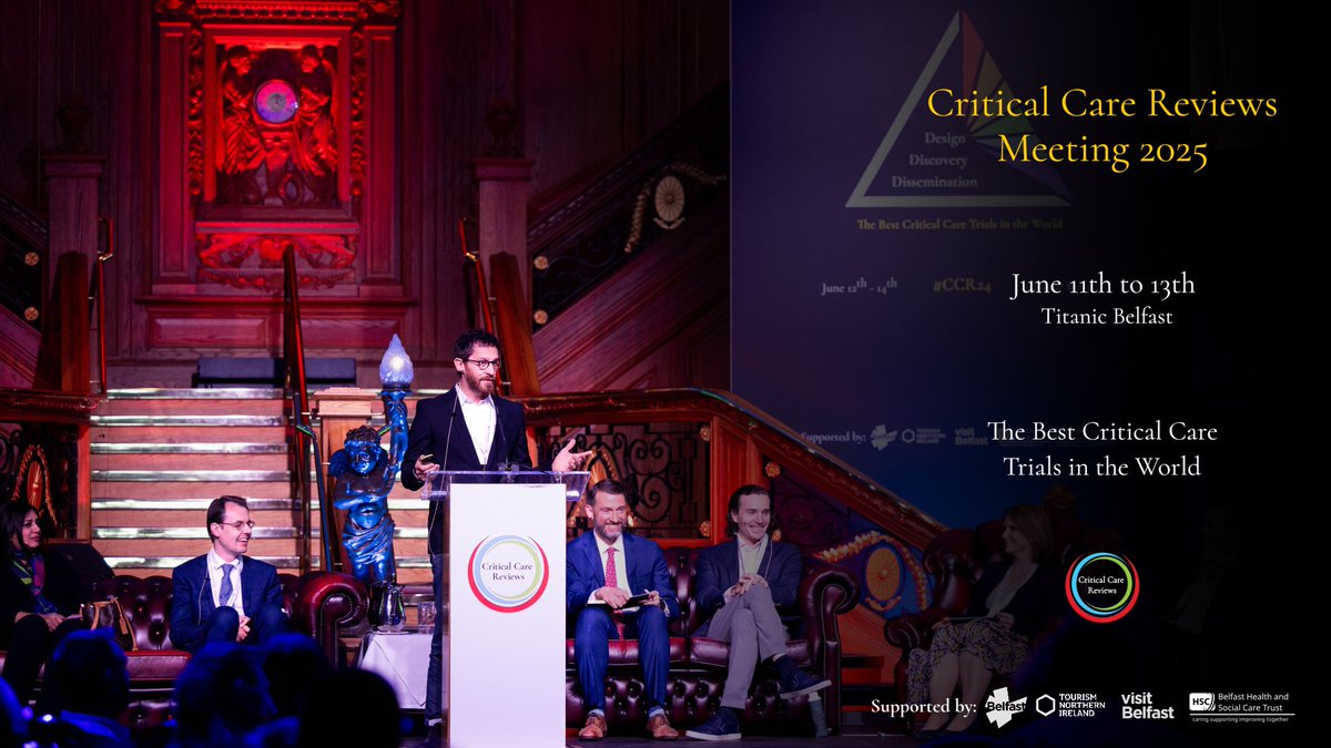 Registration for the Critical Care Reviews Meeting 2025 is now open

➡️ June 11th to 13th
➡️ Titanic Belfast, Belfast, Northern Ireland

#CCR25 
The Best Critical Care Trials in the World
criticalcarereviews.com/meetings/ccr25