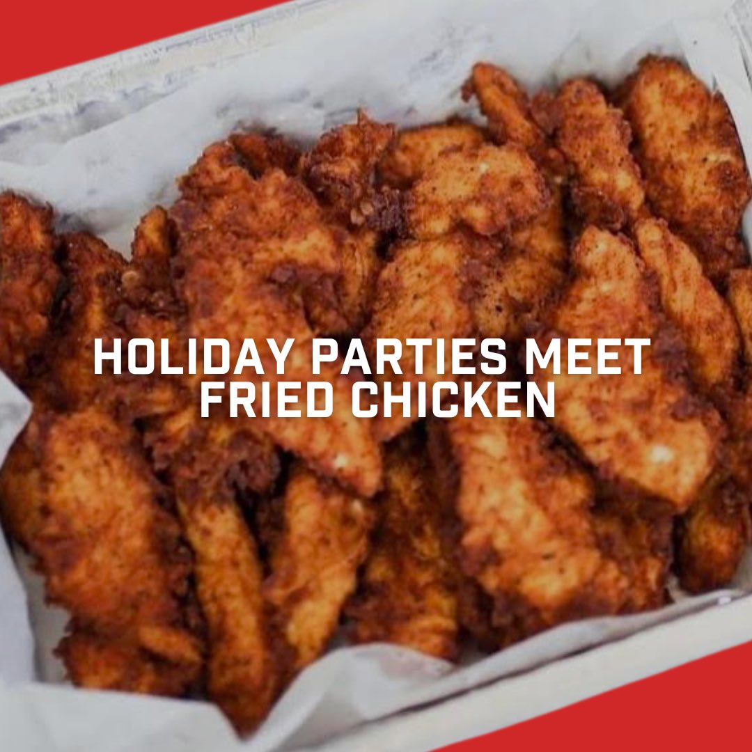 No one will be sad when a tray of fried chicken and mac cheese shows up to the party. Be a holiday hero with Flyrite catering!