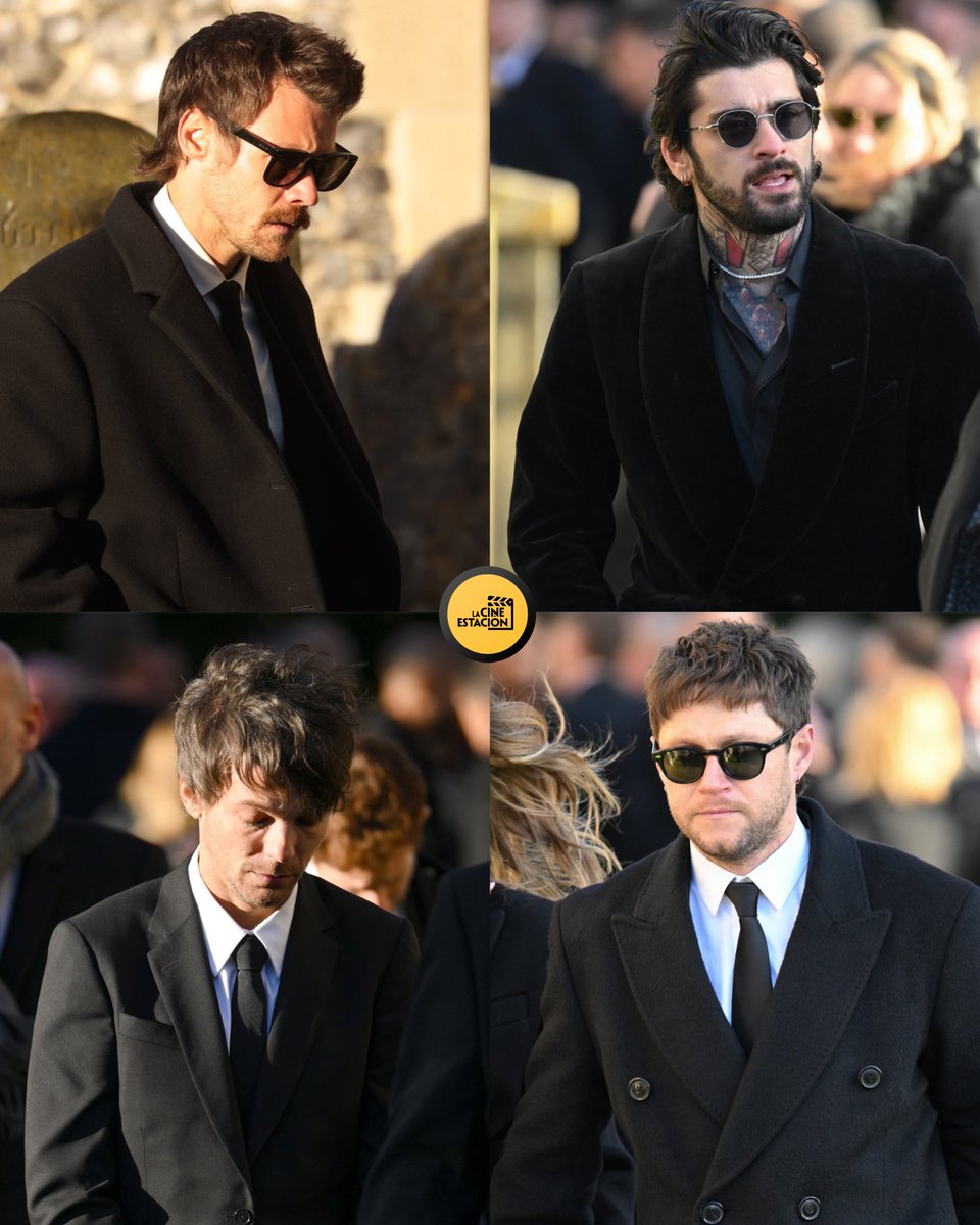 lacinestacion's tweet photo. #LiamPayne ya descansa en paz. Su funeral se realizó en Reino Unido y allí llegaron sus ex compañeros de One Direction: Harry, Zayn, Louis y Niall. 😔 https://t.co/gNwwFm0hJR