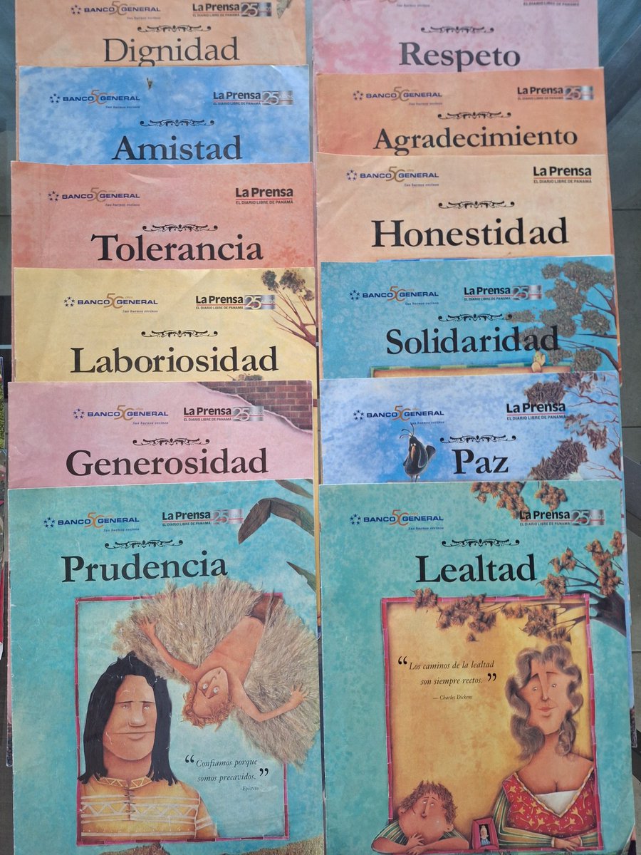 Hace unos años <a href="/prensacom/">La Prensa Panamá</a> junto al <a href="/bancogeneral/">Banco General</a> sacó estos hermosos insertos sobre los valores y aun  los guardo con mucho aprecio. Ahora los utilizo para la escuela con mi hija. ¿Quién puede recordar en qué año fueron impresos?