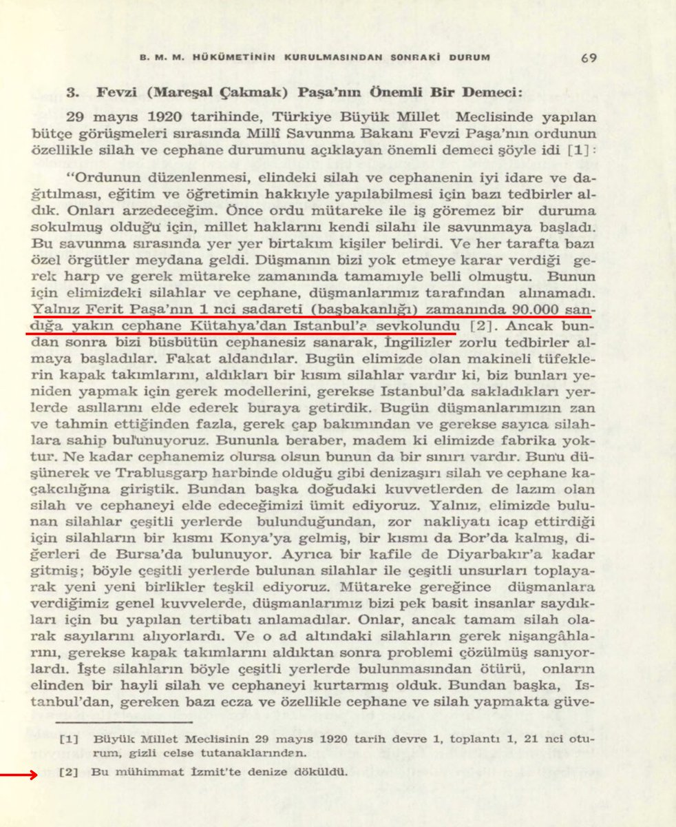 Sultan Vahdeddin'in ve İstanbul hükumeti milli mücadeleye destek oldu diyorlar ki bu tamamen Milli mücadelemizi alçaltmaya çalışanların uydurduğu bir yalandır.

Sultan Vahdeddin'in damadı ve 5 kez sadrazam yaptığı Ferit paşa ilk iktidarında 90.000 sandık cephaneyi İzmitte denize