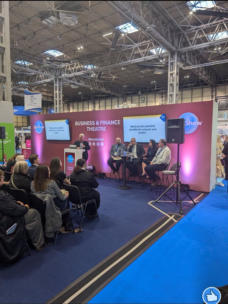 LanaStoyles's tweet photo. Really enjoyed today’s panel discussion. Thank you for the invite @DfE_academies @SAA_Show @KMD_Procurement @nexus_MAT https://t.co/jP7G3SgEI7