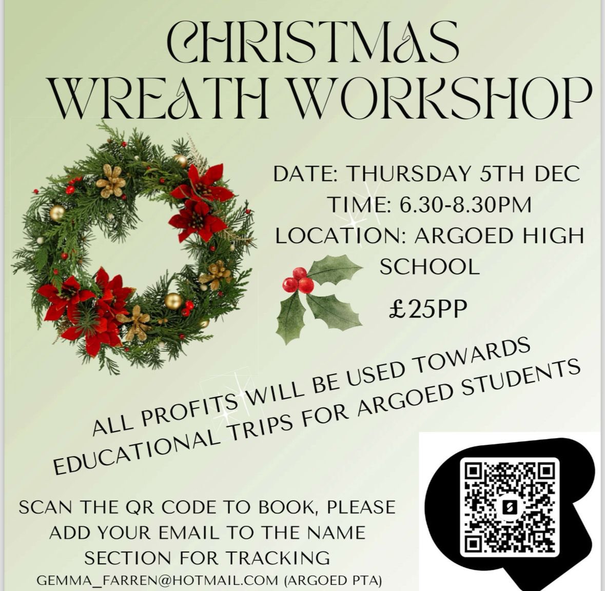 Only two spaces available for our first wreath making class! pay.sumup.com/b2c/QQUMB5JY