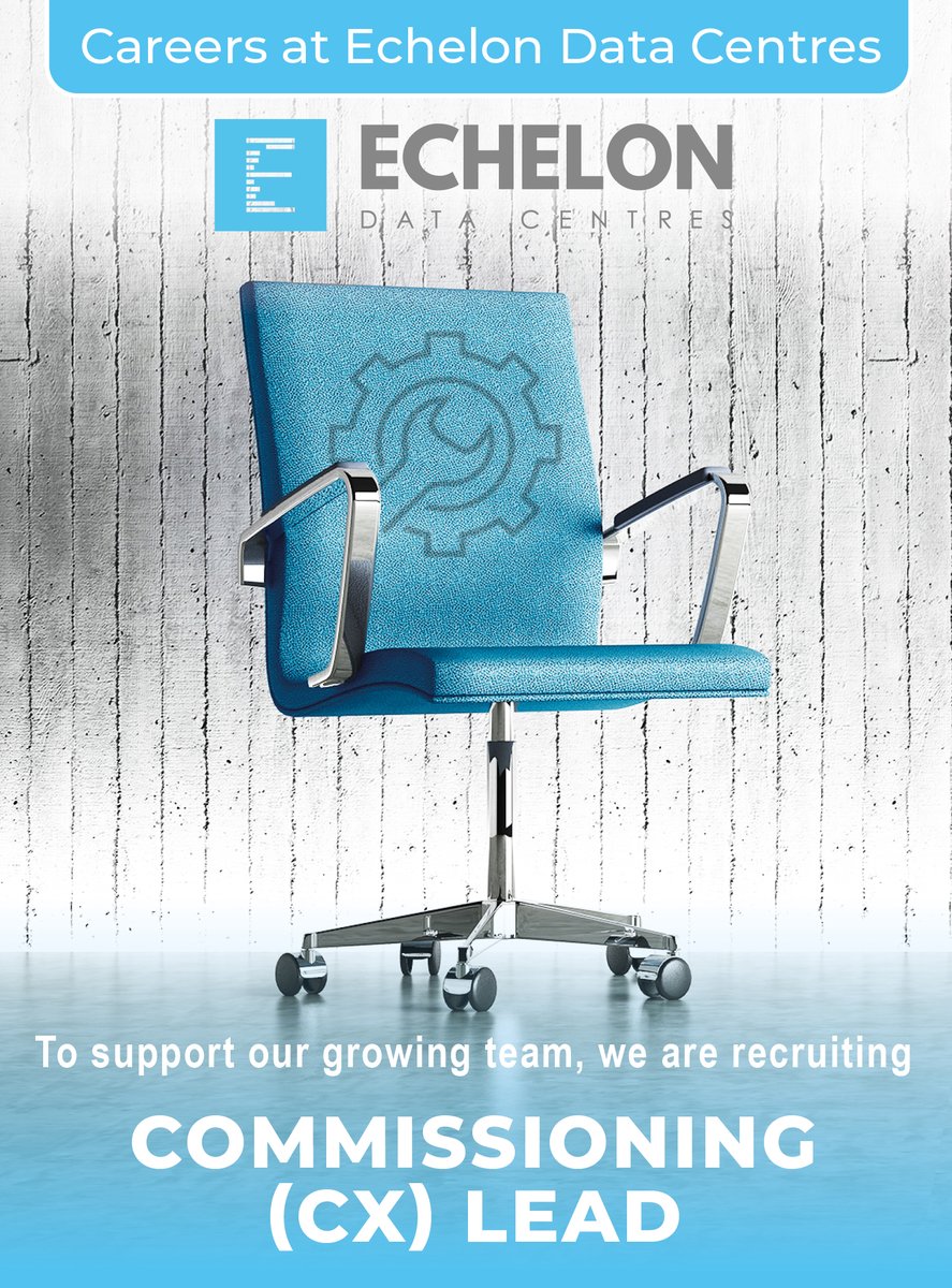 Echelon Data Centres (@centresdata) on Twitter photo To support our growing team, Echelon is now recruiting a āCommissioning (CX) Leadā
If you would like to apply for this role, please send a cover note and CV to careers@echelon-dc.com
If you would like to find out more about this role, please visit echelon-dc.com/careers/commis⦠To support our growing team, Echelon is now recruiting a āCommissioning (CX) Leadā
If you would like to apply for this role, please send a cover note and CV to careers@echelon-dc.com
If you would like to find out more about this role, please visit echelon-dc.com/careers/commisā¦