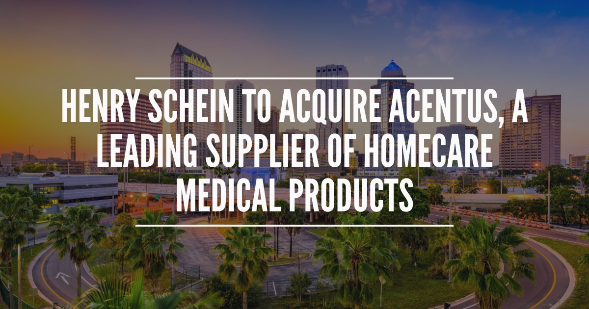 “As the delivery of health care in the U.S. is increasingly provided in home-based settings, Henry Schein is strategically expanding our offerings to meet the growing demand," said Stan Bergman, Chairman and CEO. <a href="/Acentus365/">Acentus</a> 

Read the full press release: bit.ly/4hQLO8R