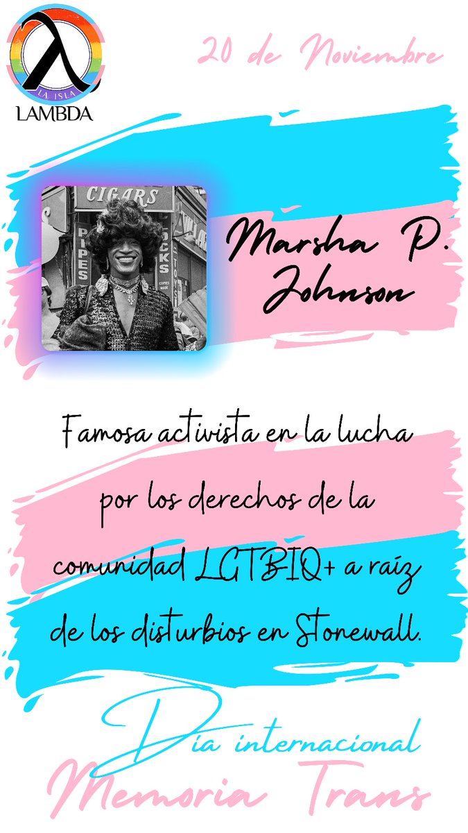 LambdaLaIsla's tweet photo. 🩵 Hoy se celebra el Día Internacional de la Memoria Trans. Este día, tiene la finalidad de recordar a todas aquellas personas que fueron asesinadas, humilladas, vilipendiadas o han sido producto de la transfobia a lo largo de los siglos. 🩷  🏳️‍⚧️ https://t.co/yrjtXGzLI6