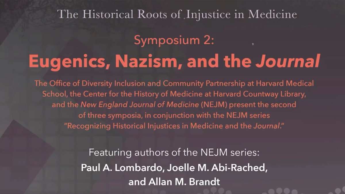Perspective Roundtable: Eugenics, Nazism, and the 𝘑𝘰𝘶𝘳𝘯𝘢𝘭 nej.md/48R4iBS 

#MedicalEthics