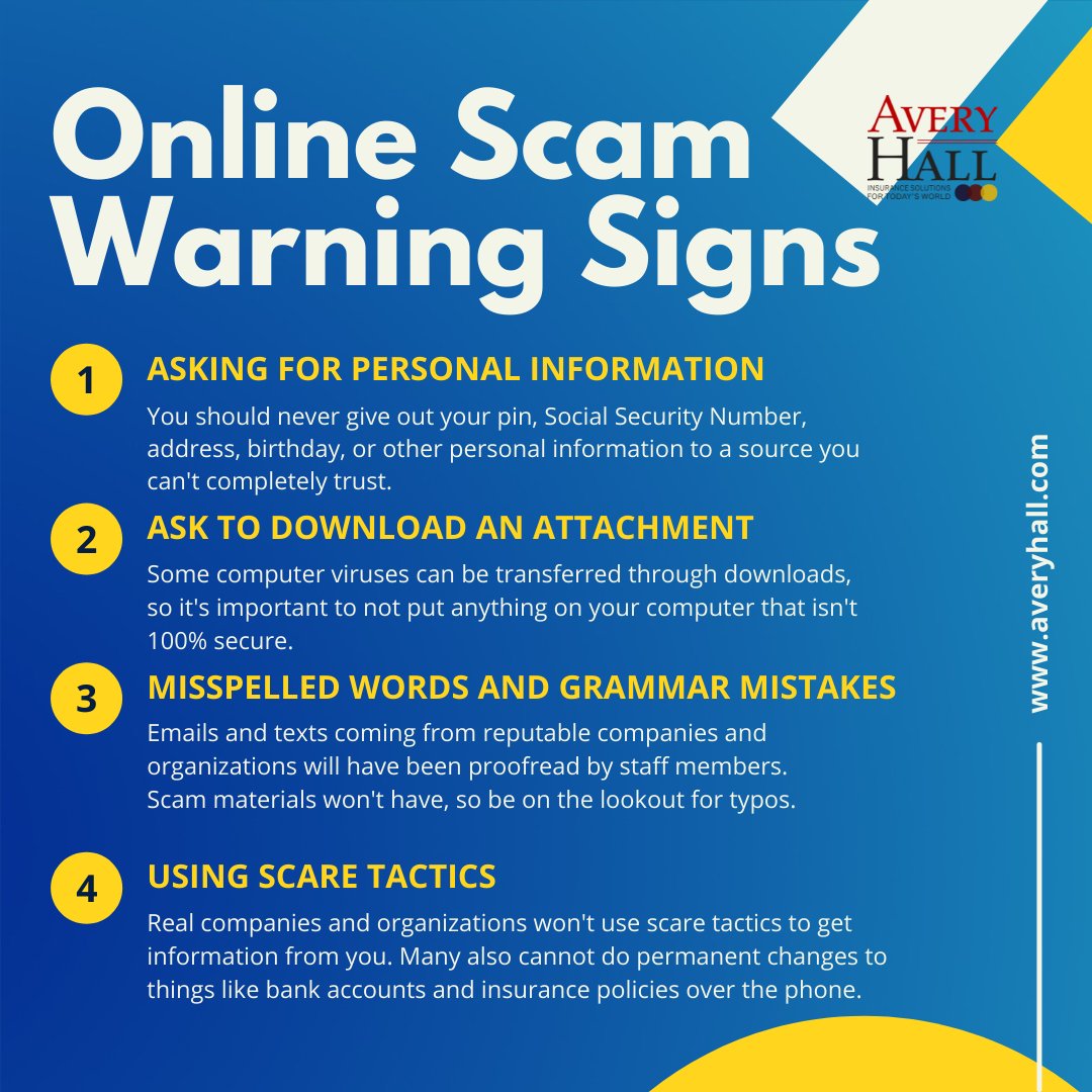 AveryHallIns's tweet image. Holiday shopping is upon us! 🎄 Spot scams like a pro by watching out for these warning signs while online 👀🚫
 
#stayprotected #cybersecurity #scamprotection