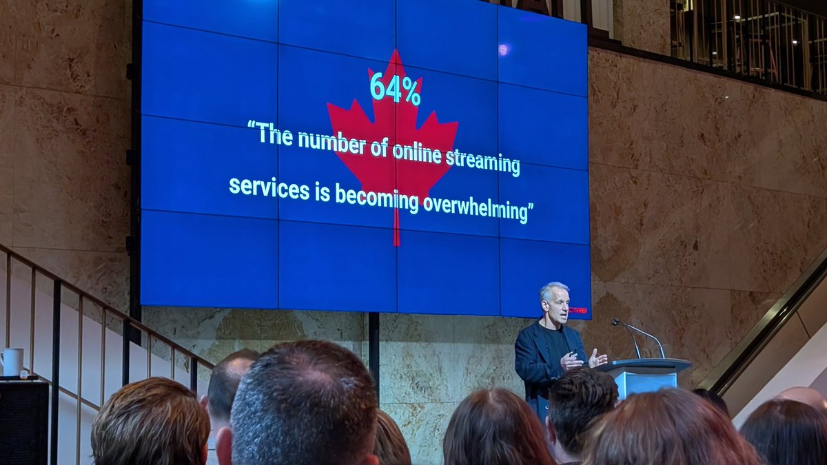 BillBriouxTV's tweet image. #TVREV's #AlanWolk laid out trends and numbers today at #CTAM's Adapting to the Future panel in Toronto. Impact of #AI, dominance of #YouTube among the headlines.