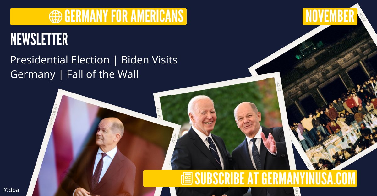 📰 The latest "Germany for Americans" newsletter is out! Highlights include the US presidential election, President Biden's visit to Germany, and the 35th anniversary of the fall of the Berlin Wall. 

Read it now and subscribe at: germanyinusa.com