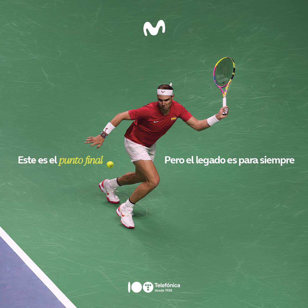 Movistar Uruguay (@movistar_uy) on Twitter photo Este #PuntoFinal de <a href="/RafaelNadal/">Rafa Nadal</a> no es el fin, es el comienzo de un legado que trascenderá durante generaciones. 🎾💙
Gracias por enseñarnos que los sueños se alcanzan con trabajo y corazón. Este #PuntoFinal de <a href="/RafaelNadal/">Rafa Nadal</a> no es el fin, es el comienzo de un legado que trascenderá durante generaciones. 🎾💙
Gracias por enseñarnos que los sueños se alcanzan con trabajo y corazón.