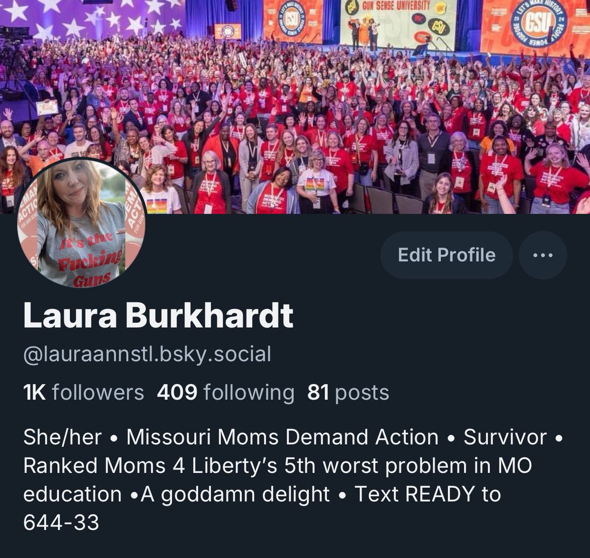 LauraAnnSTL's tweet photo. Come join me! I haven’t received a single DM calling me a baby killer, gun grabber, or a whore on the other app. It’s just delightful! 🦋 https://t.co/ufSxEUC488