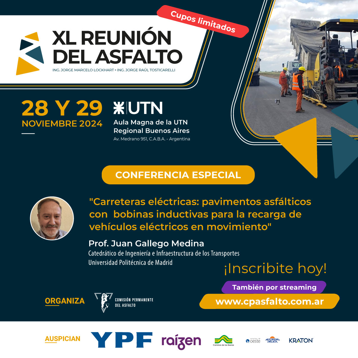 XL Reunión del Asfalto - CONFERENCIA ESPECIAL

Ahora tambien por streaming 

Anotate aquí 👉cpasfalto.com.ar