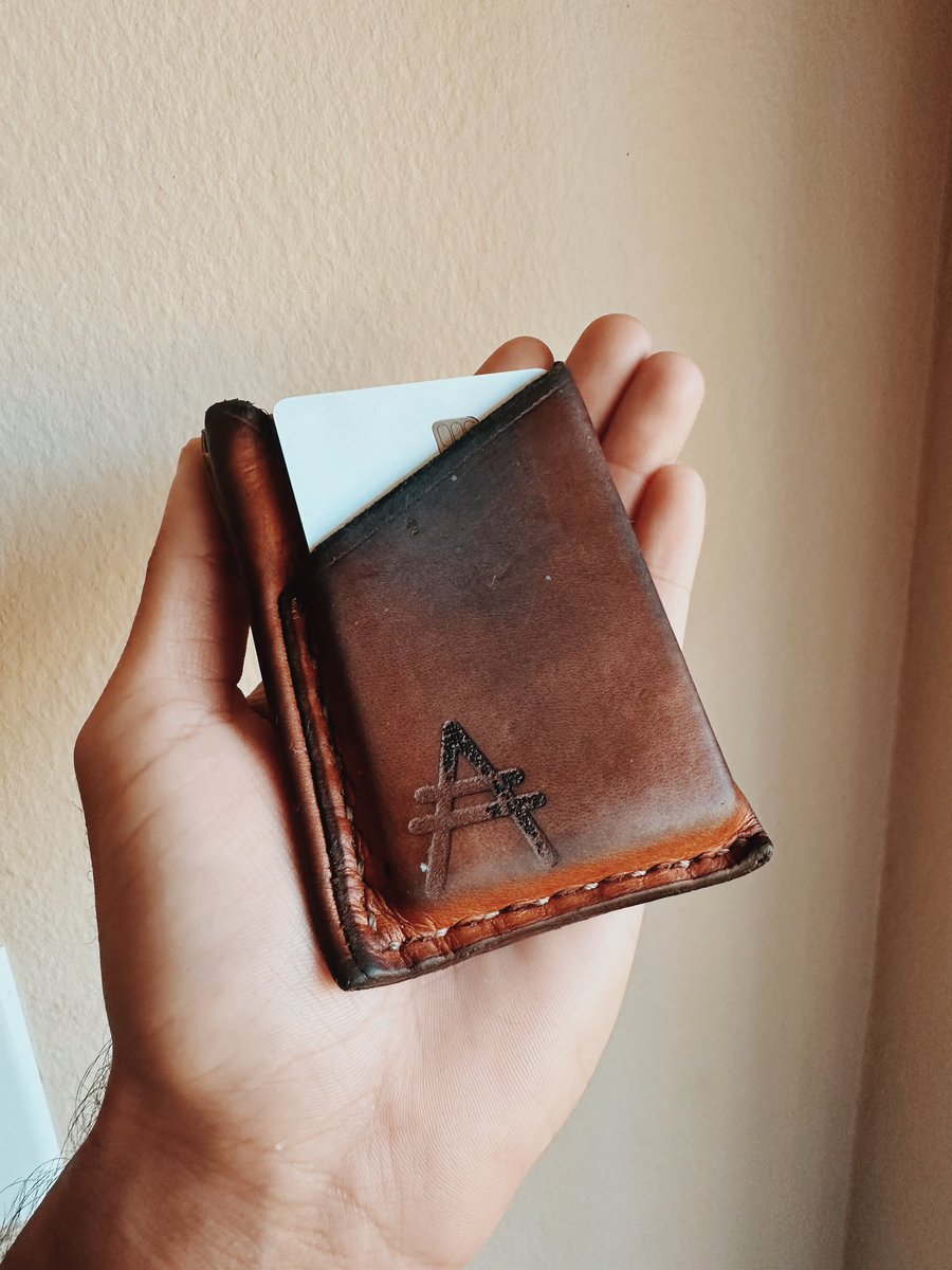 How’s everyone’s #lovelacewallet doing? 

Here’s mine, that’s three years of heavy use! Still solid! 🦾🦅

#lovelace #cardanowallet #adawallet #ada #Cardano #CardanoCommunity #CardanoFeed #leatherwallet #handmade #nft