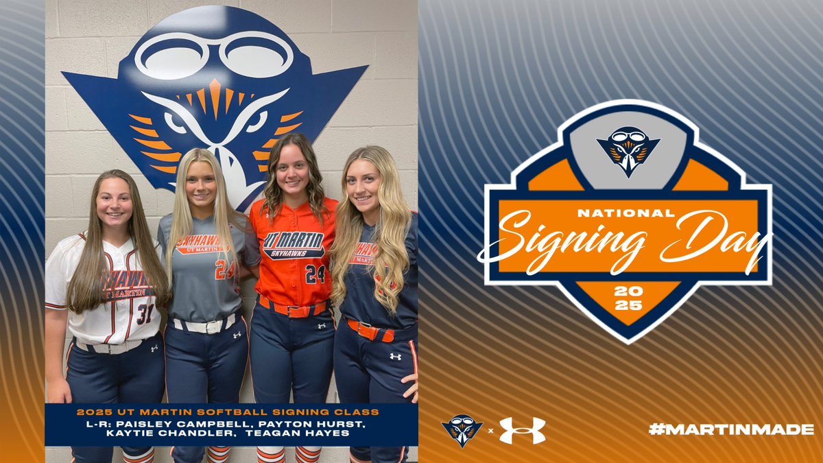 . (@ethan_reclaim) on Twitter photo Head coach Chelsea Farmer of <a href="/UTMSoftball/">UT Martin Softball</a> has announced the signing of four new Skyhawks for the class of 2025. Read more 👇.
📰: tinyurl.com/94ecdfyn Head coach Chelsea Farmer of <a href="/UTMSoftball/">UT Martin Softball</a> has announced the signing of four new Skyhawks for the class of 2025. Read more 👇.
📰: tinyurl.com/94ecdfyn
