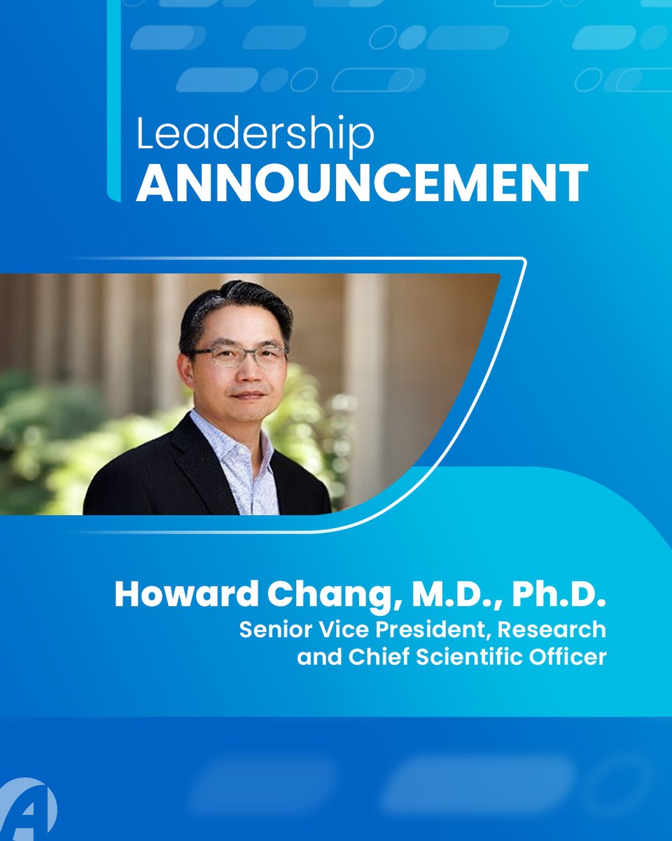 Jay Bradner, M.D. (@jaybradner) on Twitter photo Excited to welcome <a href="/HowardYChang/">Howard Chang</a> to <a href="/Amgen/">Amgen ๐งช๐ฌ๐งฌ</a> as our new SVP for Research & CSO! A pioneering physician-scientist, Howardโs expertise in genetics, oncology, & inflammation will help us push the boundaries of discovery. Weโre excited to embark on this journey together to redefine the Excited to welcome <a href="/HowardYChang/">Howard Chang</a> to <a href="/Amgen/">Amgen ๐งช๐ฌ๐งฌ</a> as our new SVP for Research & CSO! A pioneering physician-scientist, Howardโs expertise in genetics, oncology, & inflammation will help us push the boundaries of discovery. Weโre excited to embark on this journey together to redefine the