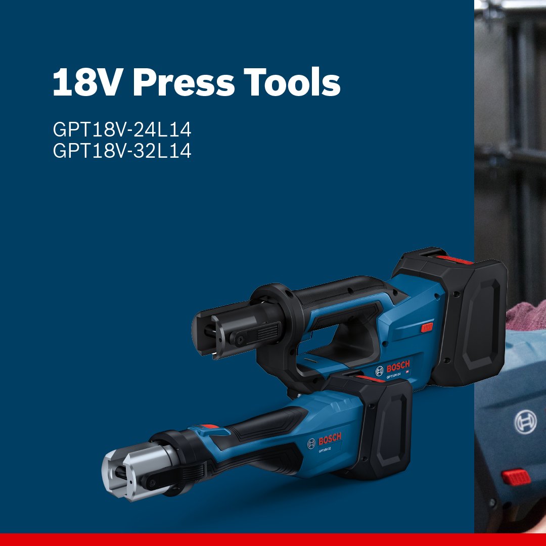 BoschToolsNA's tweet image. Faster, stronger, better. Bosch Press Tools. ⚡️💪 

#BoschTools #Plumbing #PressTool