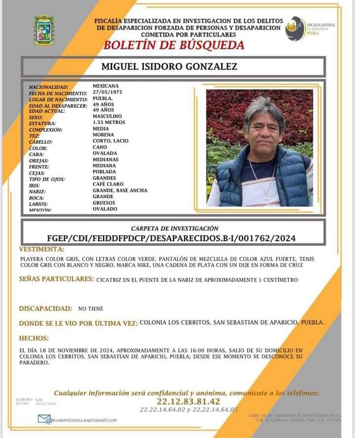 SomosCiudadCero's tweet photo. ⚠️ #SeBusca | Desapareció desde el 18 de noviembre, se le vio por última vez en Los Cerritos, San Sebastián de Aparicio.
#Puebla
#BoletínDeBúsqueda
#PersonaPerdida https://t.co/iOqDiNqVQ0