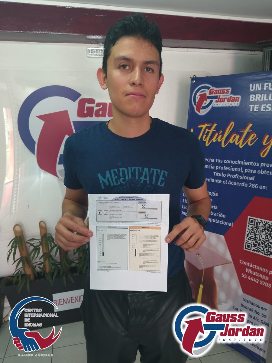 iecagaussjordan's tweet image. #Certifica tus conocimientos de #Inglés como Alejandro Meneses que está realizando su proceso, ponte en contacto con nosotros. Las evaluaciones se llevarán a cabo los días 14 y 15 de diciembre. ¡Apresúrate e inicia tu trámite hoy mismo!