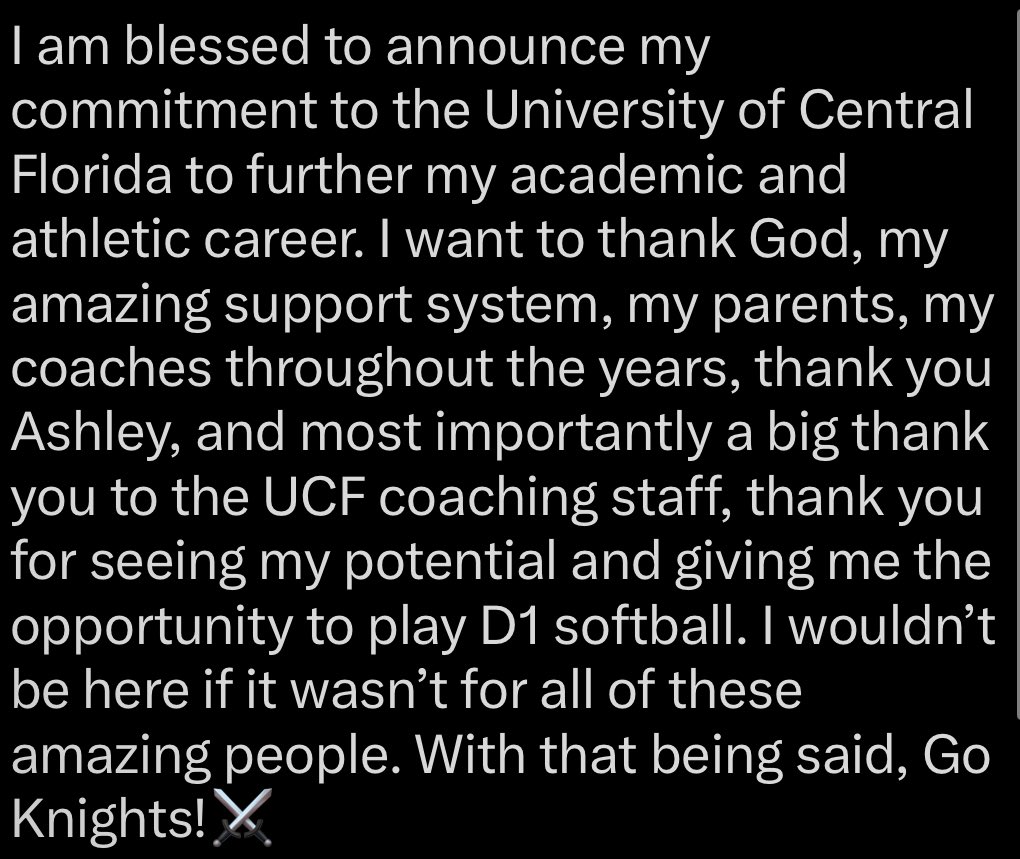 COMMITTED⚔️⚔️ #GKCO  

<a href="/UCF_Softball/">UCF Softball</a> <a href="/CoachBallMalone/">Cindy Ball-Malone</a> <a href="/ShannonSaile/">Shannon Saile</a> <a href="/noahbsanders/">Noah Sanders</a> <a href="/SPestrak/">Stacie Pestrak</a> <a href="/AshVanBoxmeer4/">Ashley VanBoxmeer</a> <a href="/SluggersHuecker/">Lady Sluggers 18</a>