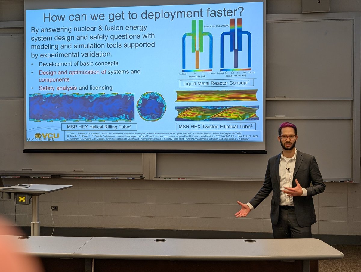 My man <a href="/LaneNuclear/">🏳️‍🌈 Dr. Lane Carasik 🏳️‍🌈</a> giving a heck of seminar for the Institute for Energy Solutions at Michigan.