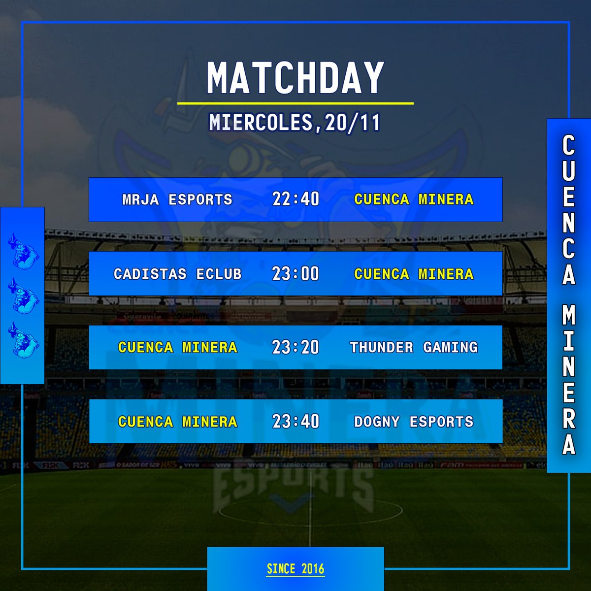 Partidos de esta noche ⛏️