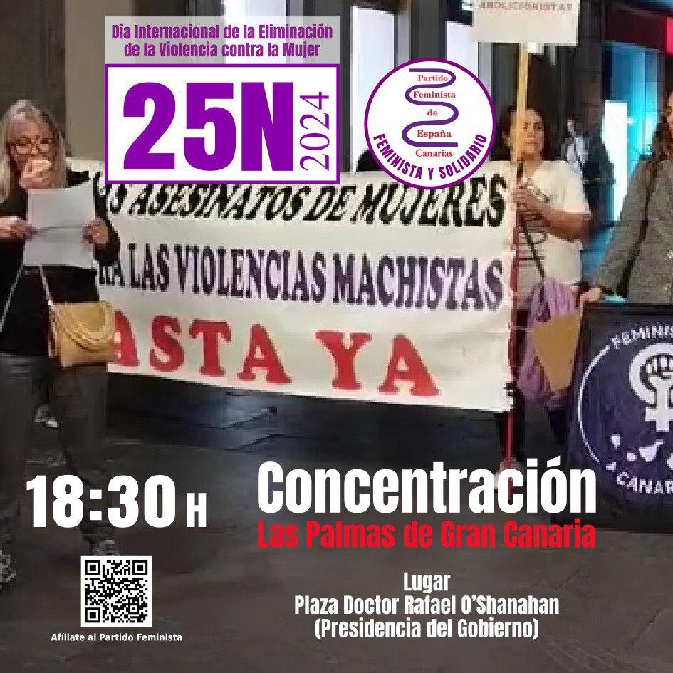 El Partido Feminista de España en Canarias convoca a todas aquellas personas que creen que se necesitan cambios para avanzar,  acude a la cita. Es por tí y por todas las mujeres asesinadas. Por el fin de la violencia contra la mujer.