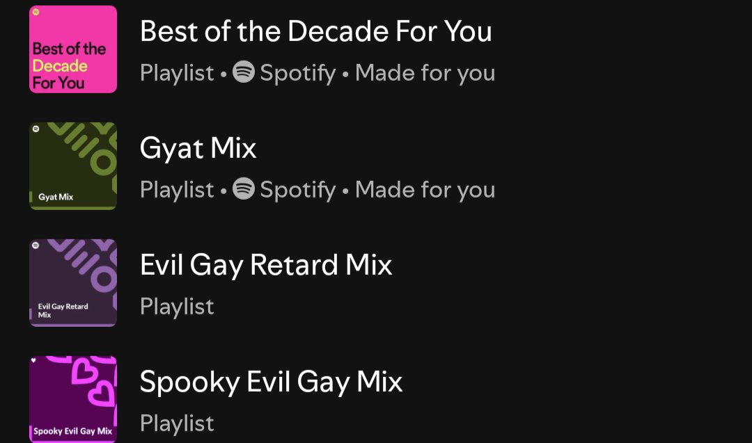 MollieWan's tweet image. what even are these recommended playlists, I swear I didn't edit them
