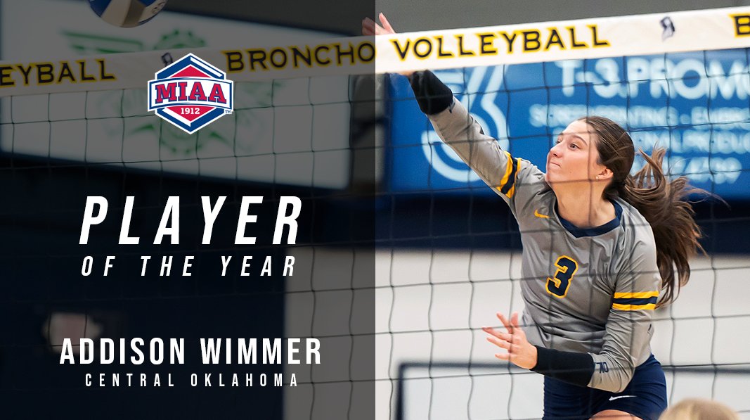 Congratulations to <a href="/UCOvolleyball/">UCO Volleyball</a>'s Addison Wimmer on being crowned the 𝙈𝙄𝘼𝘼 𝙋𝙇𝘼𝙔𝙀𝙍 𝙊𝙁 𝙏𝙃𝙀 𝙔𝙀𝘼𝙍 🏅⤵️

📰 tinyurl.com/4vvk8h6k
#BringYourAGame