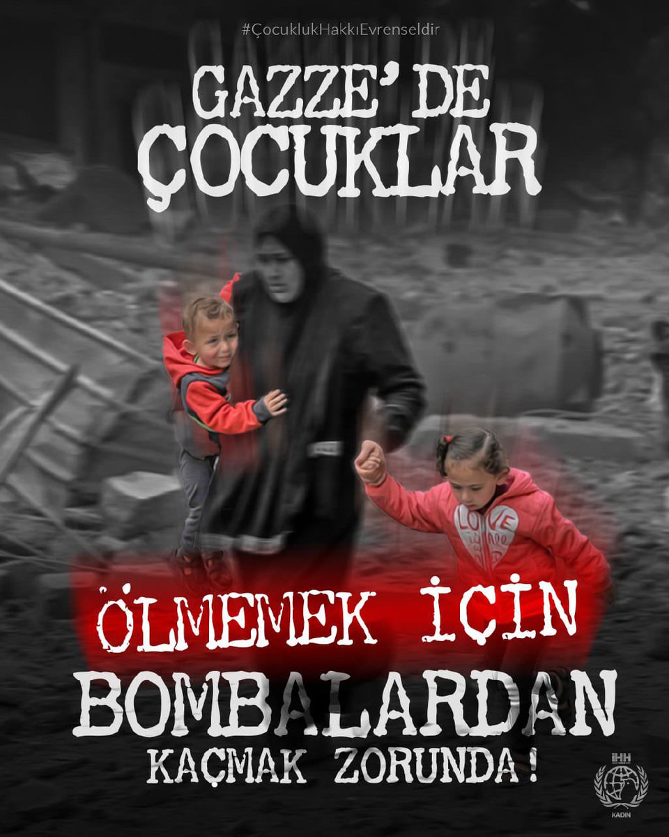GAZZE'de çocuklar

Ölmemek için Bombalardan Kaçmak Zorunda !!

#ÇocuklukHakkıEvrenseldir #DünyaÇocukHaklarıGünü