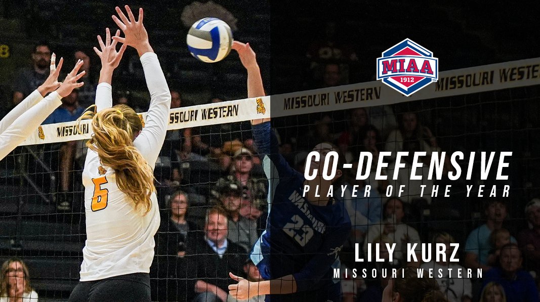 Congratulations to <a href="/MWSUvolleyball/">Missouri Western Volleyball</a>'s Lily Kurz on being named the 𝙈𝙄𝘼𝘼 𝘾𝙊-𝘿𝙀𝙁𝙀𝙉𝙎𝙄𝙑𝙀 𝙋𝙇𝘼𝙔𝙀𝙍 𝙊𝙁 𝙏𝙃𝙀 𝙔𝙀𝘼𝙍 🏅⤵️

📰 tinyurl.com/4vvk8h6k
#BringYourAGame