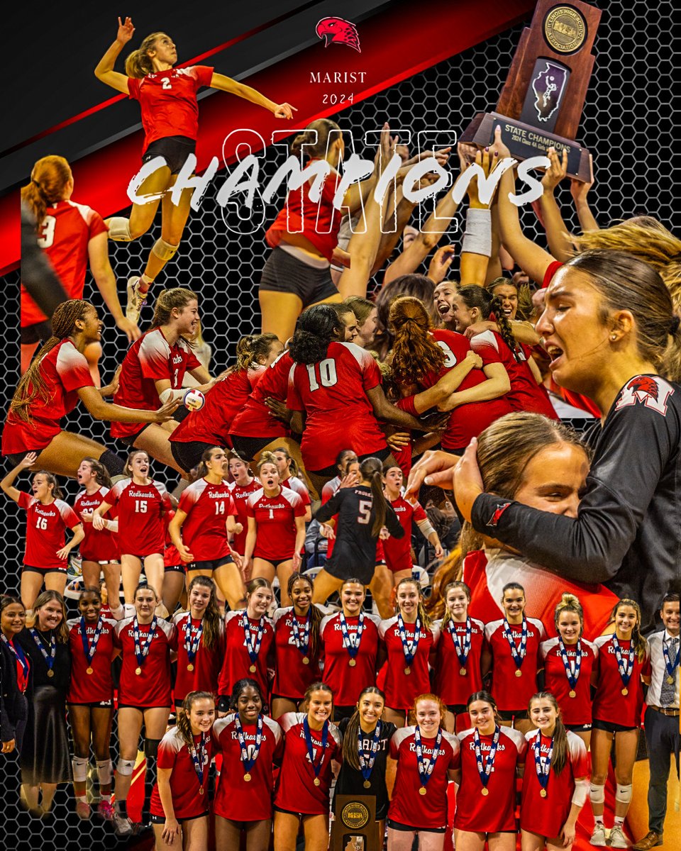 🏆 STATE CHAMPS! 🏐
Chicago (Marist) takes home the IHSA 4A State Volleyball Championship with an incredible 2-1 victory over Lisle (Benet Academy)! 💪🔥

🎉 Final Score:
Set 1: 19-25
Set 2: 25-16
Set 3: 25-19

👏 Key Players:
🌟 Bella Bullington – 20 points, clutch blocks &amp;