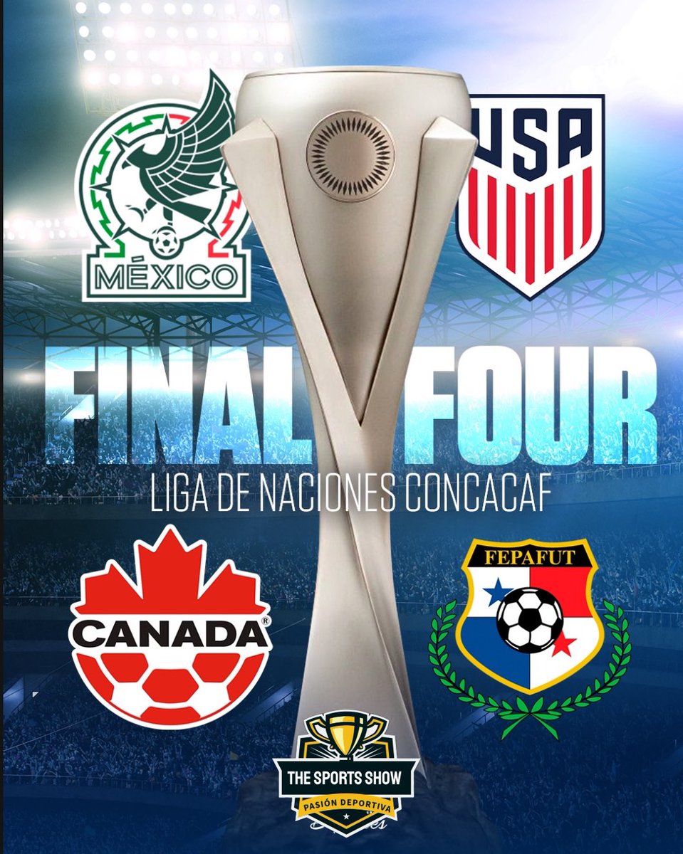 TSS_Deportes's tweet photo. ⚠️ OFICIAL: ¡SE DEFINIÓ EL FINAL FOUR DE LA LIGA DE NACIONES DE CONCACAF!

🇺🇸 Estados Unidos, 🇲🇽 México, 🇵🇦 Panamá y 🇨🇦 Canadá buscarán el campeonato.

¿Qué selección es FAVORITA al título? 🏆 https://t.co/3FScWJJRHS