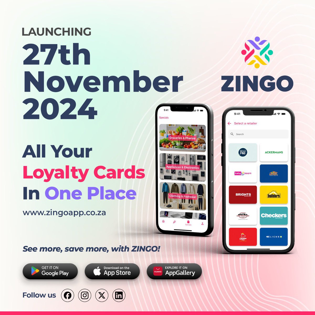 ZINGO_za's tweet photo. Hello 👋🏽 

7 days to go until we are available for download across all app stores 😎

We can’t wait for you to use it. 📲 🛍️ 
#ZINGO #SeeMoreSaveMore https://t.co/SeLx8or3Pw