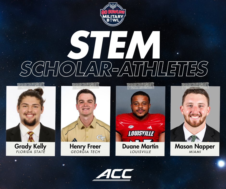 MilitaryBowl's tweet photo. @Grady_kelly96 : Exercise Physiology
@whfreer : Chemical and Biomolecular Engineering
@Ballin_kid28 : Exercise Science
@Mason_Napper : Applied Physiology https://t.co/j5jbrs8JVq