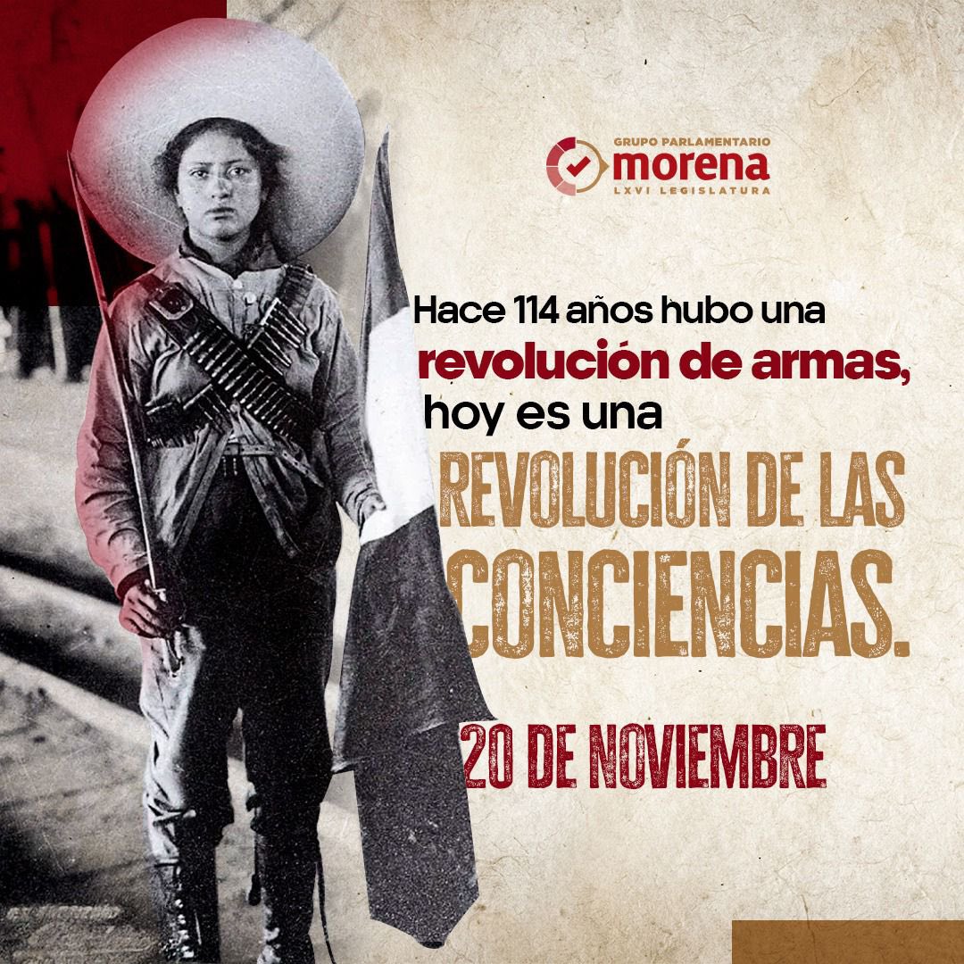 Hoy celebramos una de las grandes transformaciones de nuestro país, la Revolución Mexicana. 🇲🇽 Fue precursora de grandes movimientos sociales no solo en nuestro país, también en todo el mundo.