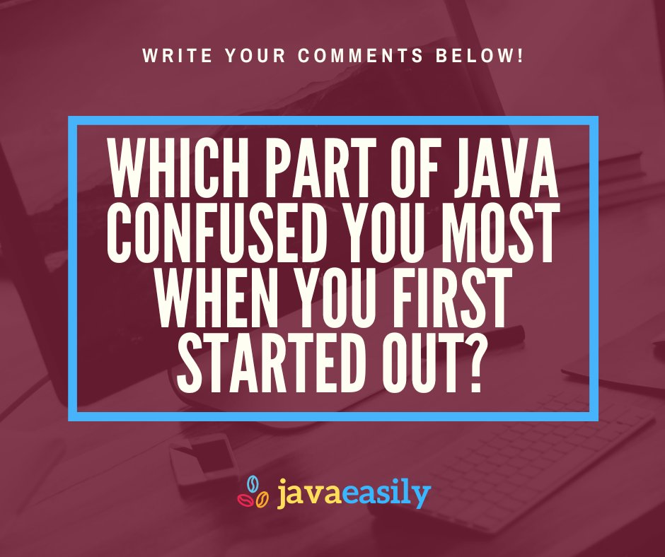 JavaEasily's tweet image. Experience is a wonderful thing, and hindsight even more so! 🎓 What is the thing that confused you most with Java when you first started out, but you&apos;re like &quot;ah, that wasn&apos;t actually too bad now I know how it works!&quot;.

#javabeginner #java #javaeasily