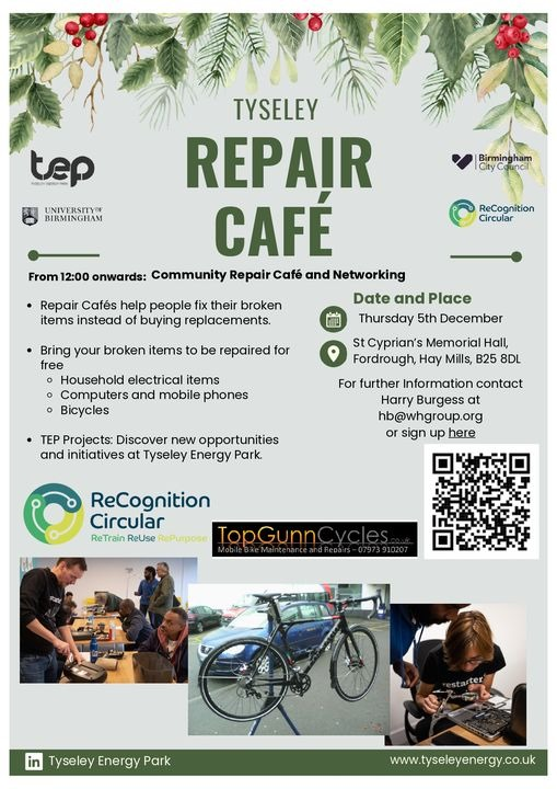 Arts In The Yard (@artsintheyard) on Twitter photo Fix your broken items for #free instead of buying new ones at #Tyseley Repair Cafe!
<a href="/TyseleyEnergy/">Tyseley Energy Park</a> #HayMills #Yardley Fix your broken items for #free instead of buying new ones at #Tyseley Repair Cafe!
<a href="/TyseleyEnergy/">Tyseley Energy Park</a> #HayMills #Yardley