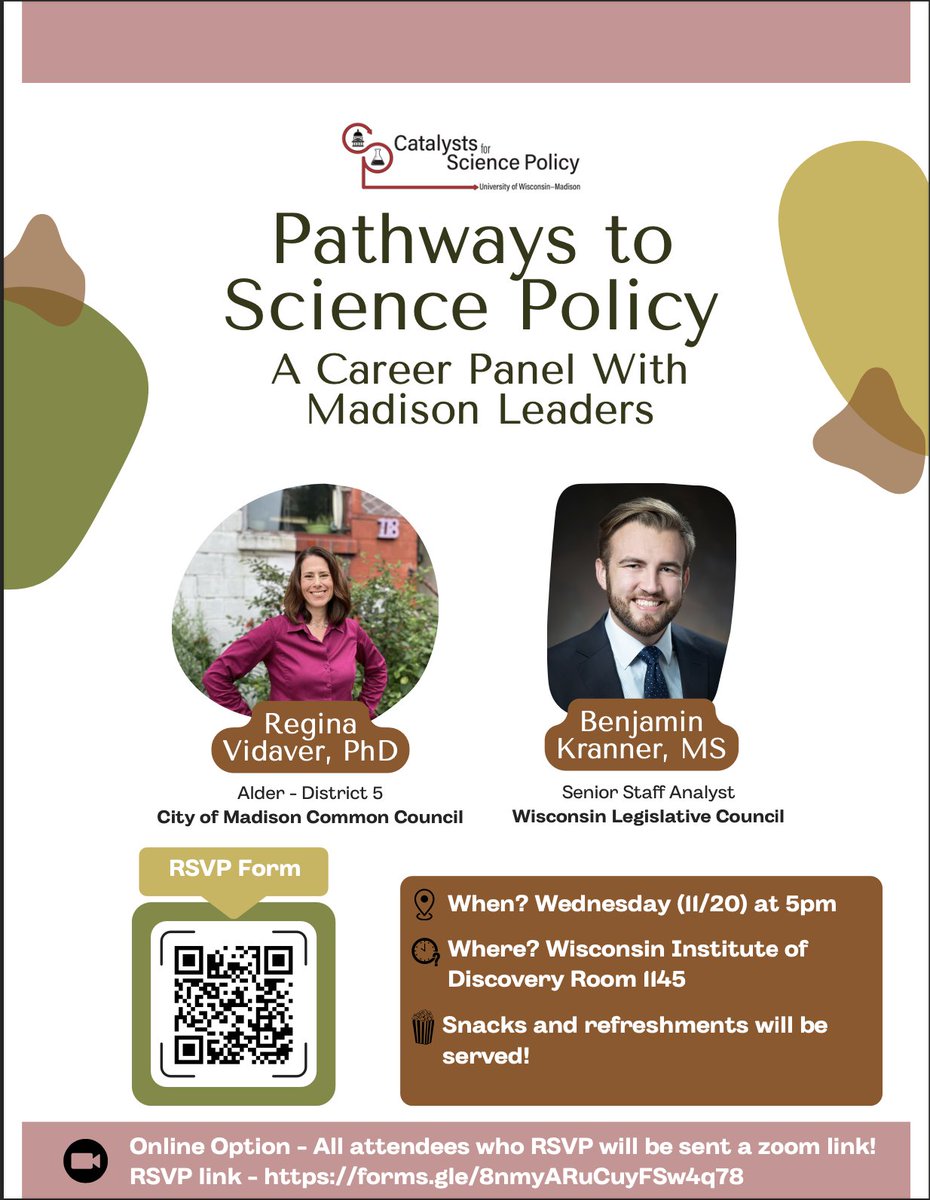 HAPPENING TODAY! CAREER PANEL of Madison Leaders!

The career panel is in person today at 5pm in WID room 1145 (same as GBM’s).

RSVP here: forms.gle/8nmyARuCuyFSw4…