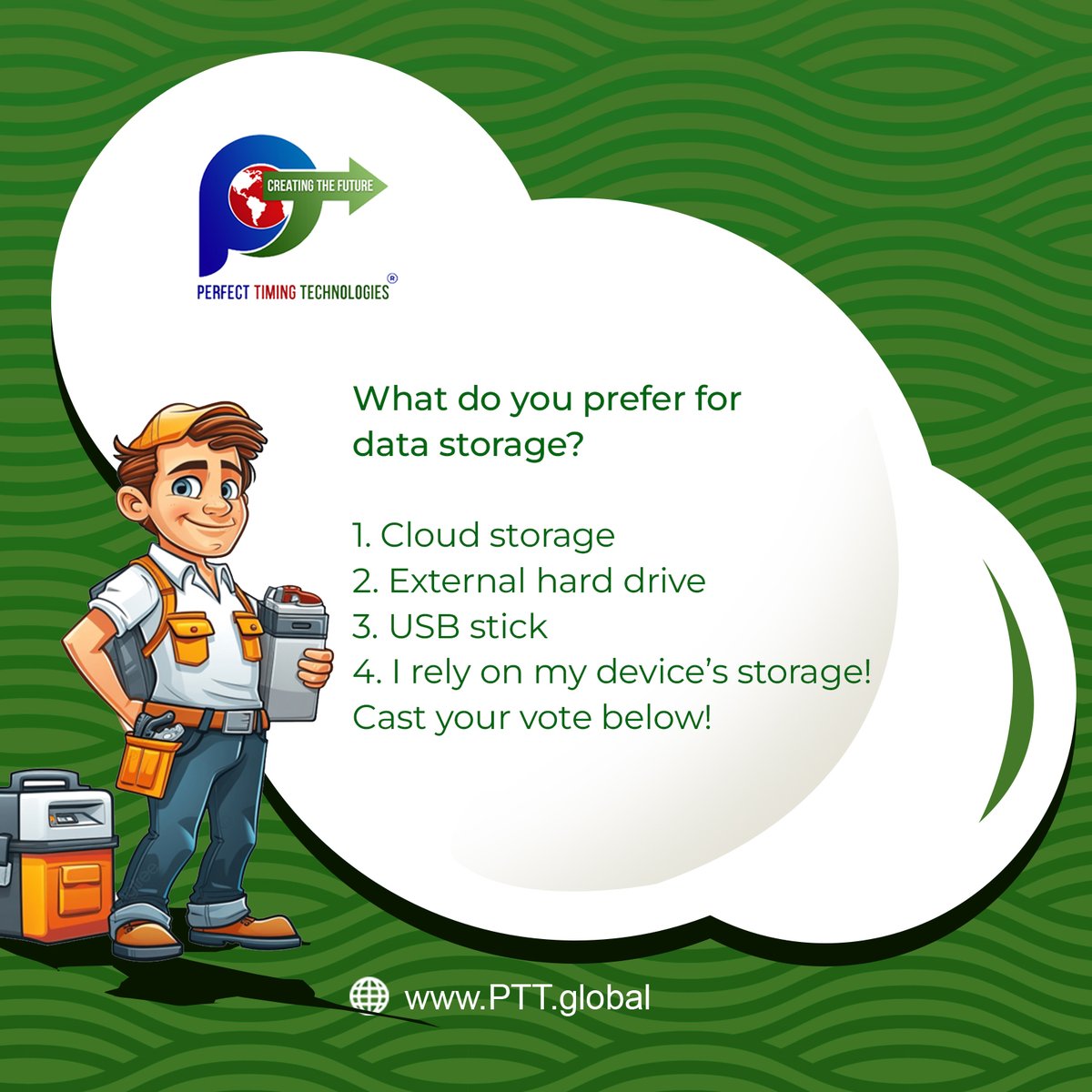 pttglobal's tweet image. Poll Time! Talking about storage of your preference!?

#PerfectTimingTechnologies #TechPoll #InteractivePoll #TechPreferences #BusinessSolutions #TechInnovation #DigitalChoices