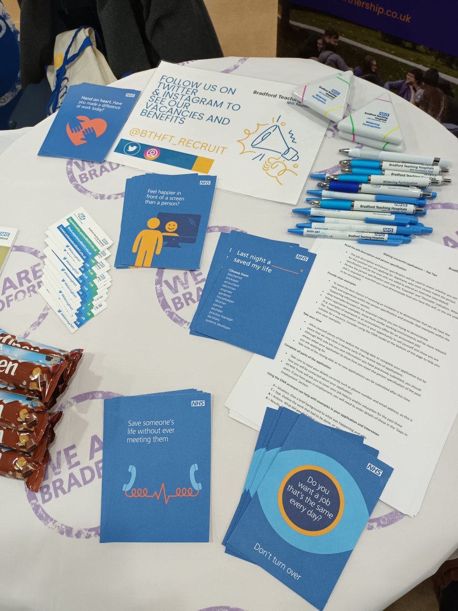 AlyC1977's tweet photo. All set up for the Aspirations Evening @BBEC1 Ready to inspire the next generation of stars 🌟 #NotJustDoctorsAndNurses @BTHFT  @BTHFT_Recruit https://t.co/rNNTBlFJ98