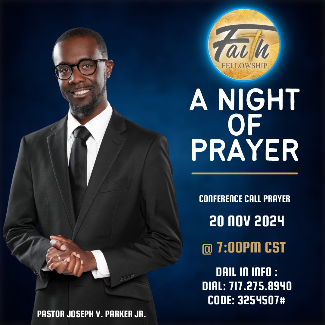 FFChurchMem's tweet photo. Join @ffchurchmem tonight at 7pm CST for conference call prayer!

📱Call Info:
Dial: 717.275.8940
Code: 3254507#

#LetUsPray
#FFChurchMEM
#NoFearYesFaith #YearOfPromotion https://t.co/f6UIFdPuUD
